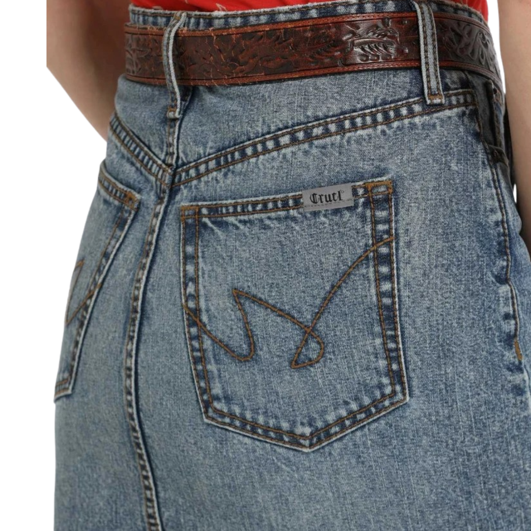 Cruel Women's Denim Midi Blue Skirt