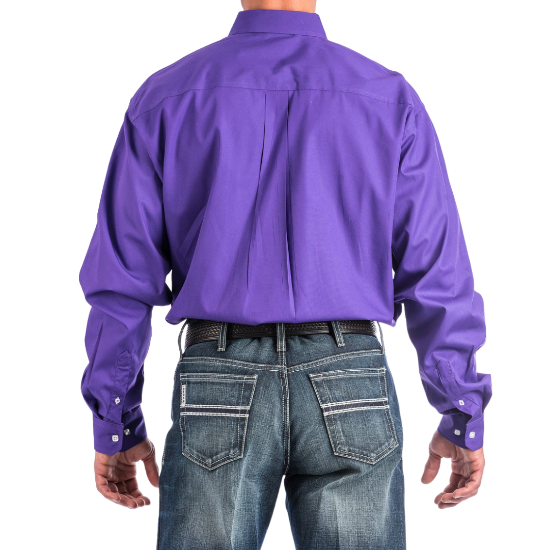 Cinch Men's Solid Button Down Western Purple Shirt