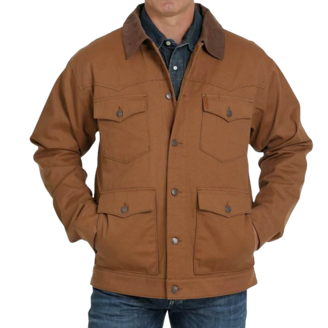 Cinch Men's Golden Flannel Canvas Brown Jacket