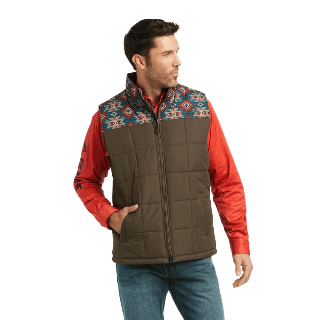 Ariat Men's Cirus Banyan Bark Southwest Concealed Brown Vest