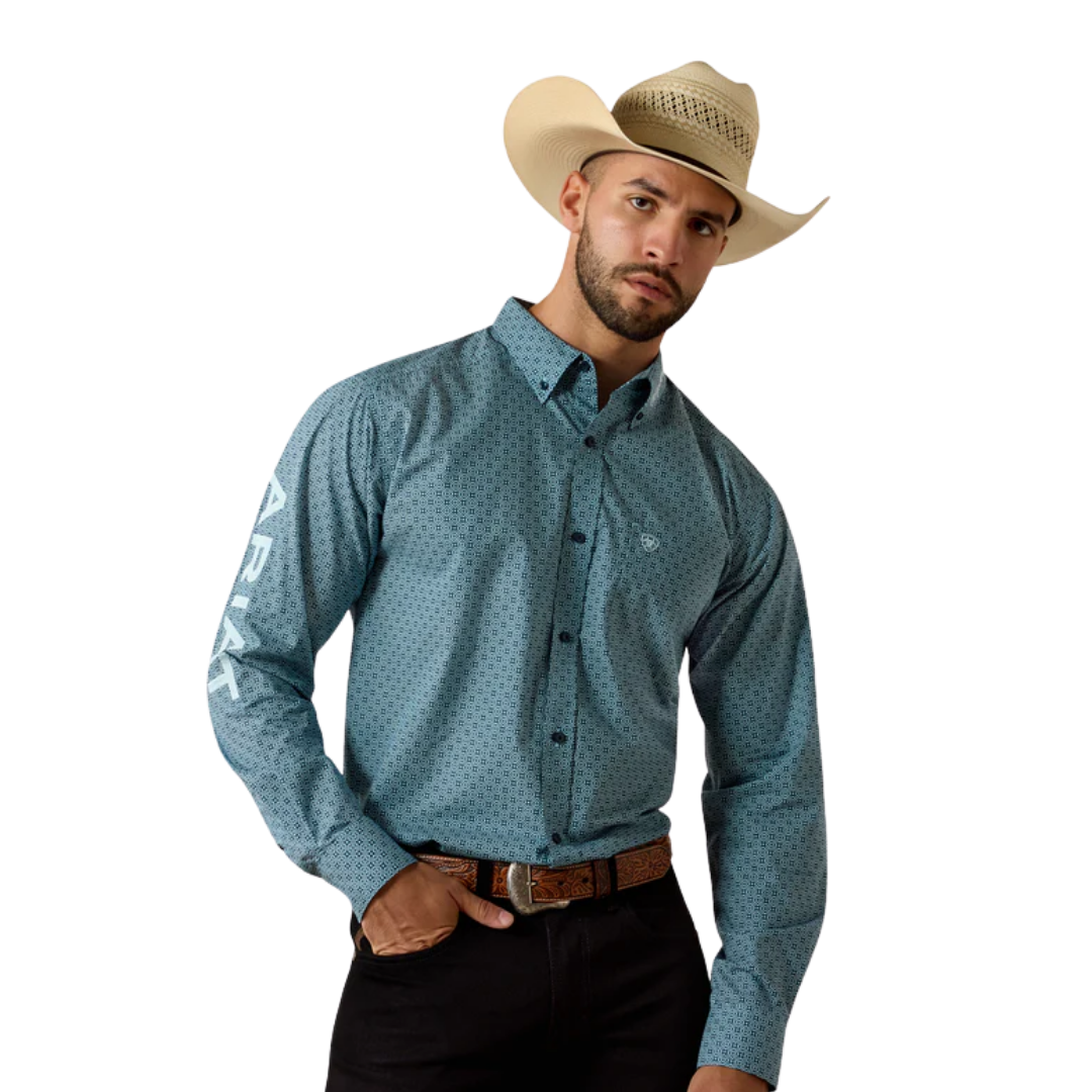 Ariat Men's Team Jansen Casual Blue Shirt