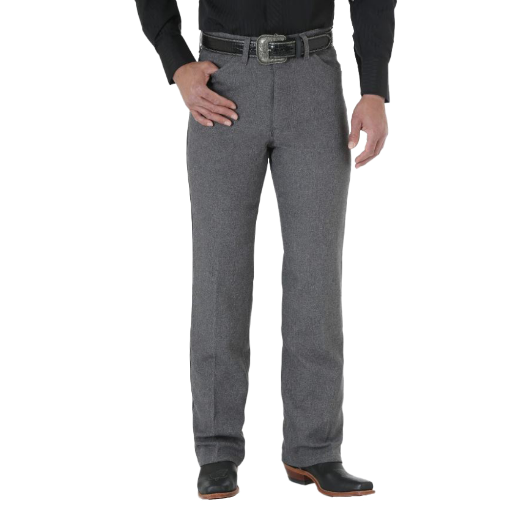 Wrangler Men's Wrancher Polyester Dress Heather Grey Jeans