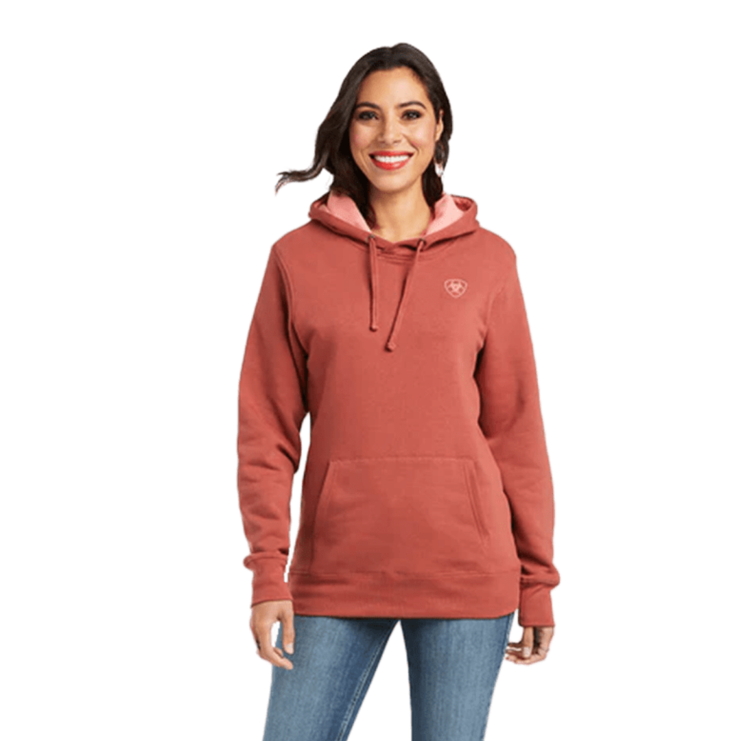 Ariat Women's Real Arm Logo Marsala Orange Hoodie