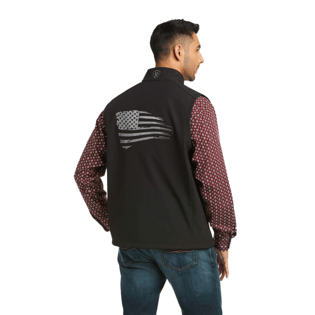 Ariat Men's Logo 2.0 Patriot Softshell Black Vest