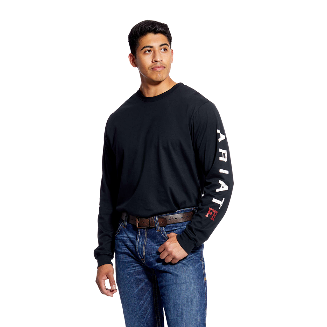 Ariat Men's Resistant Roughneck Skull Logo Black Tee Shirt