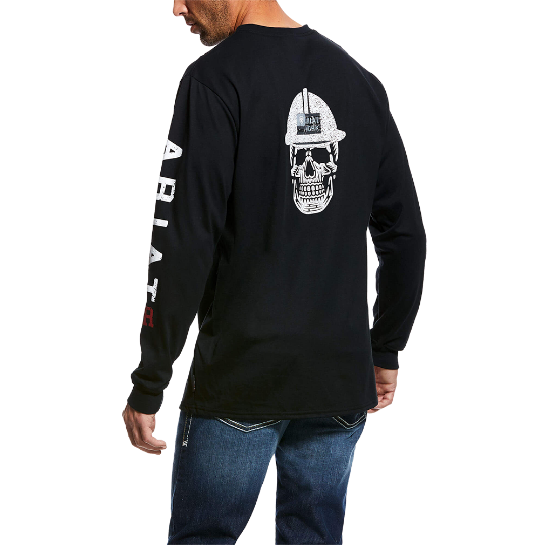 Ariat Men's Resistant Roughneck Skull Logo Black Tee Shirt