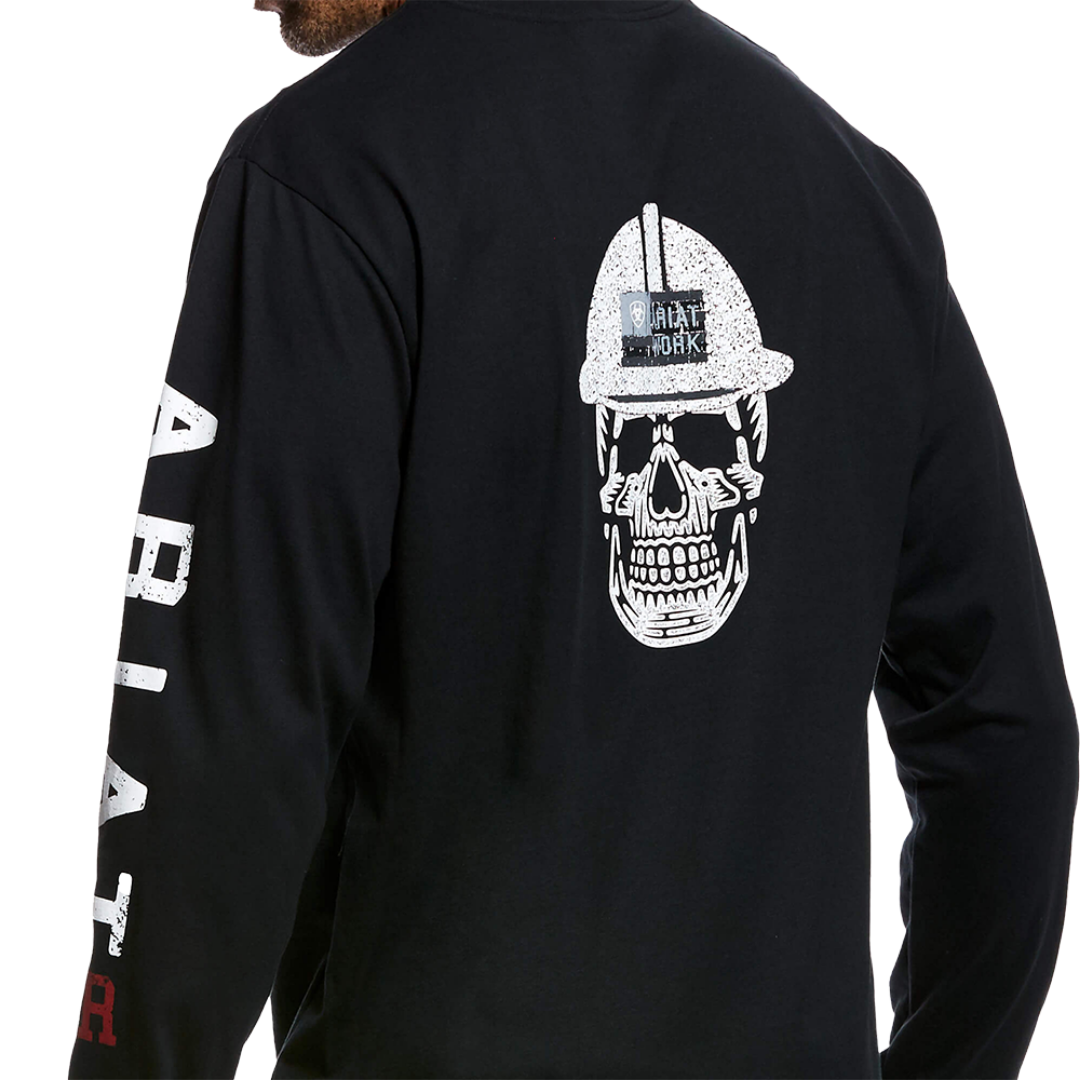 Ariat Men's Resistant Roughneck Skull Logo Black Tee Shirt
