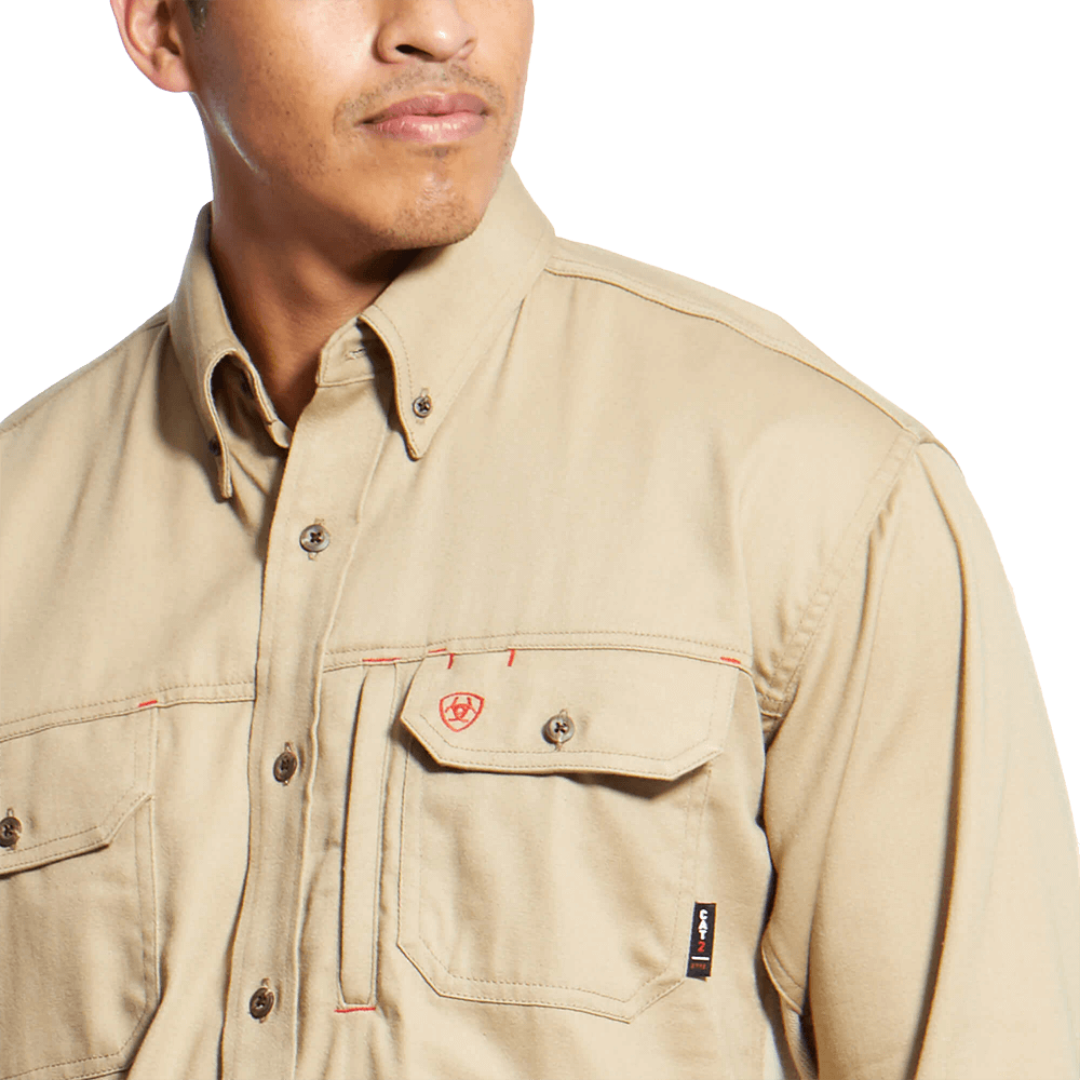 Ariat Men's Solid Vent Work Khaki Shirt
