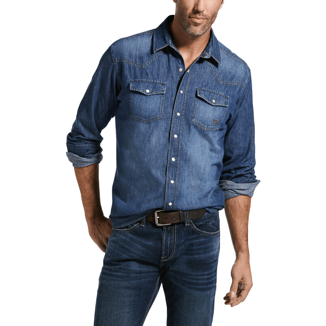 Ariat Men's Retro Fit Denim Blue Shirt