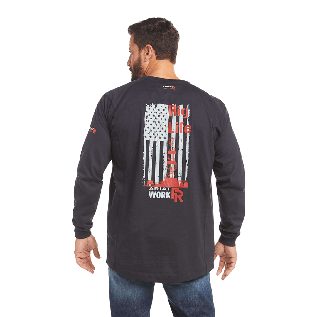 Ariat Men's Fire Resistant Air Rig Life Graphic Black Tee Shirt