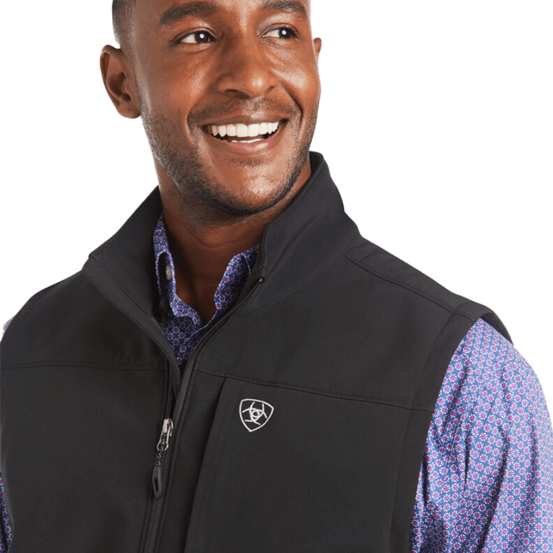 Ariat Men's Vernon Softshell Logo Black Vest