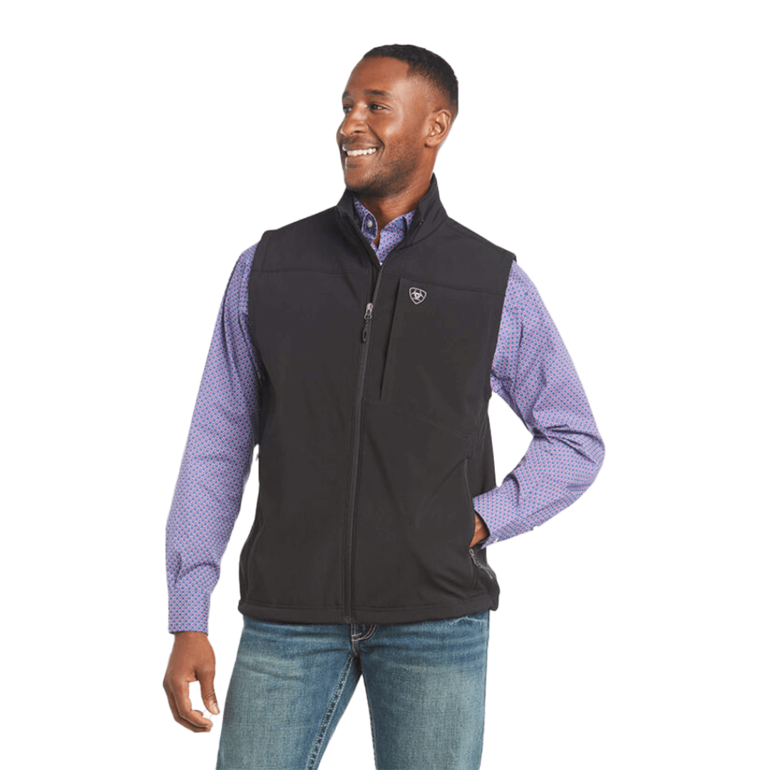 Ariat Men's Vernon Softshell Logo Black Vest