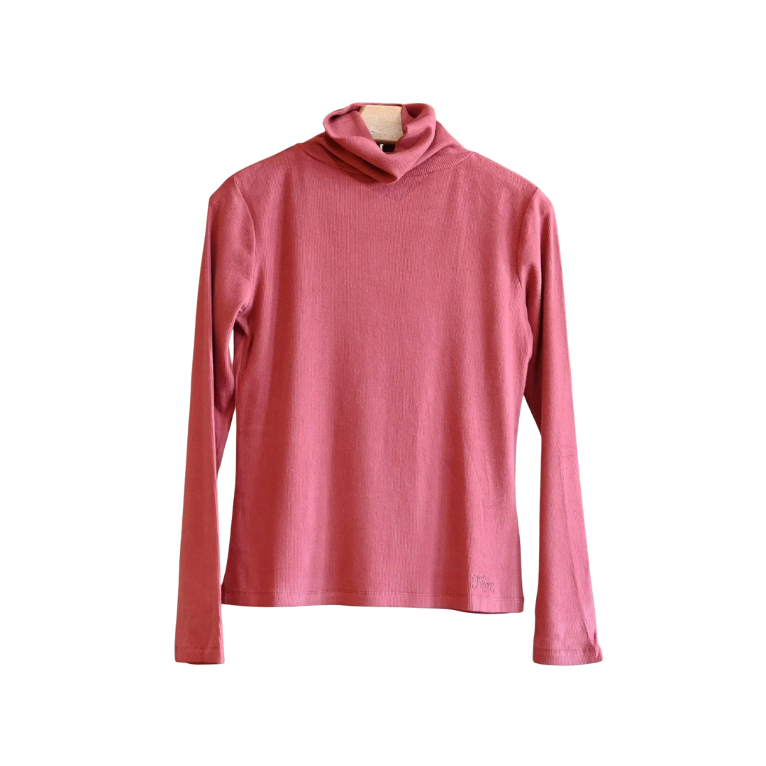 Miss Me Women's Extra Soft Turtle Neck Pink Top