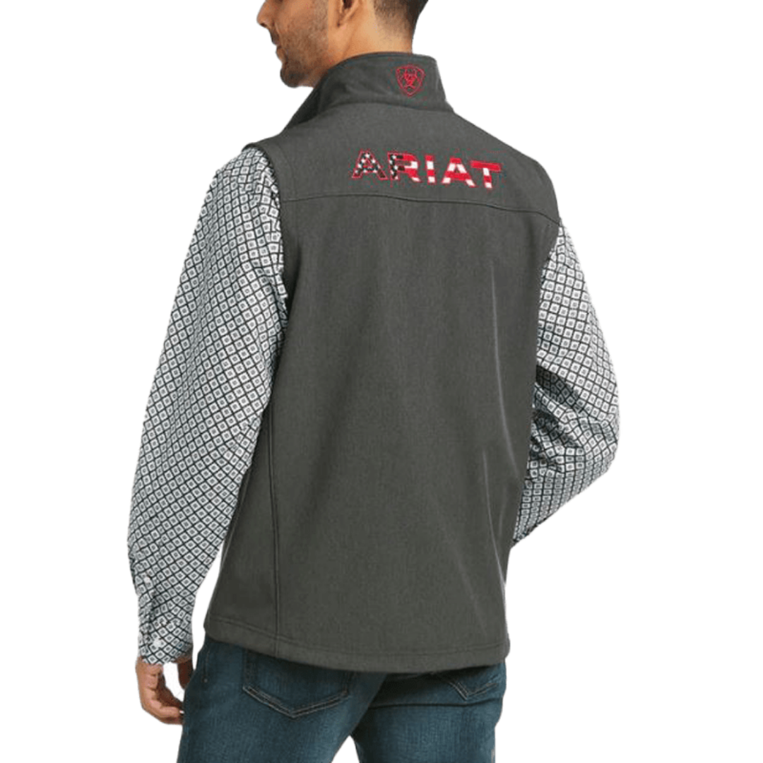 Ariat Men's Logo 2.0 Americana Softshell Charcoal Vest