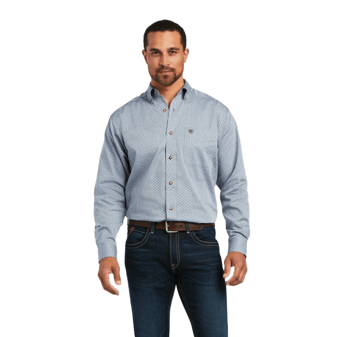Ariat Men's Clothing Javon Classic Fit Blue Shirt