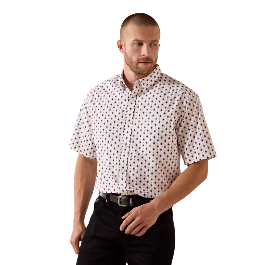 Ariat Men's Tadeo Classic Fit Shirt White Print