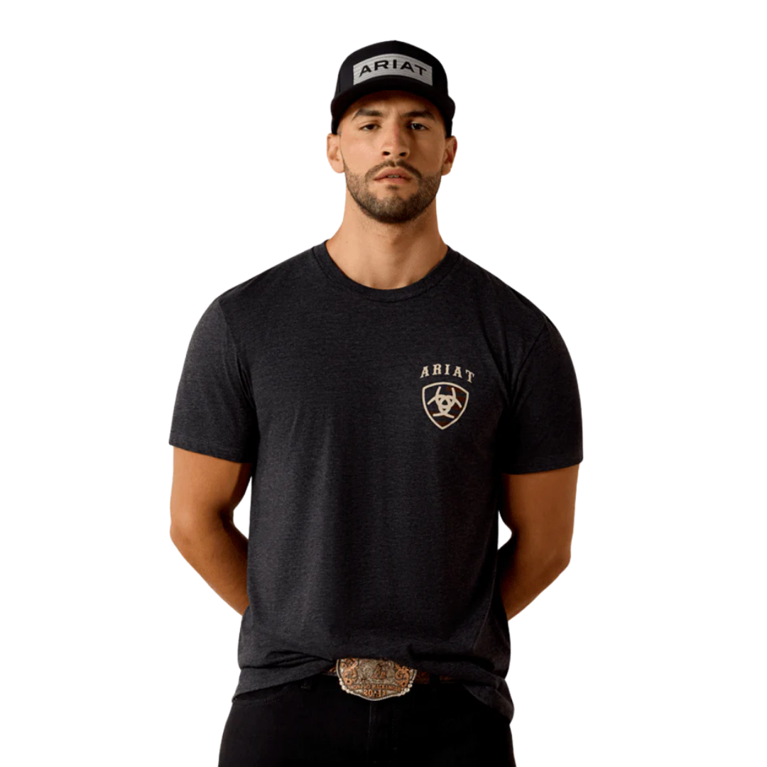 Ariat Men's American Bison Classic Charcoal Heather Tee Shirt