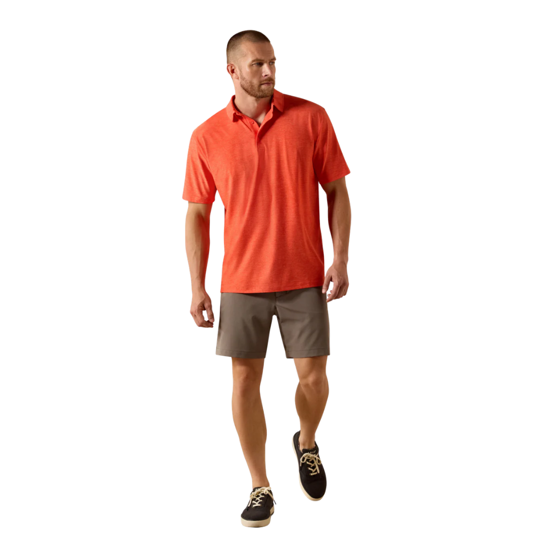 Ariat Men's Charger 2.0 Paprika Polo Orange Shirt