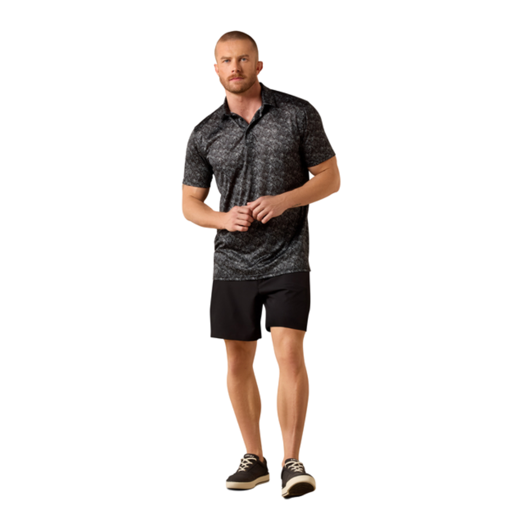 Ariat Men's Performance Polo All Over Black Shirt