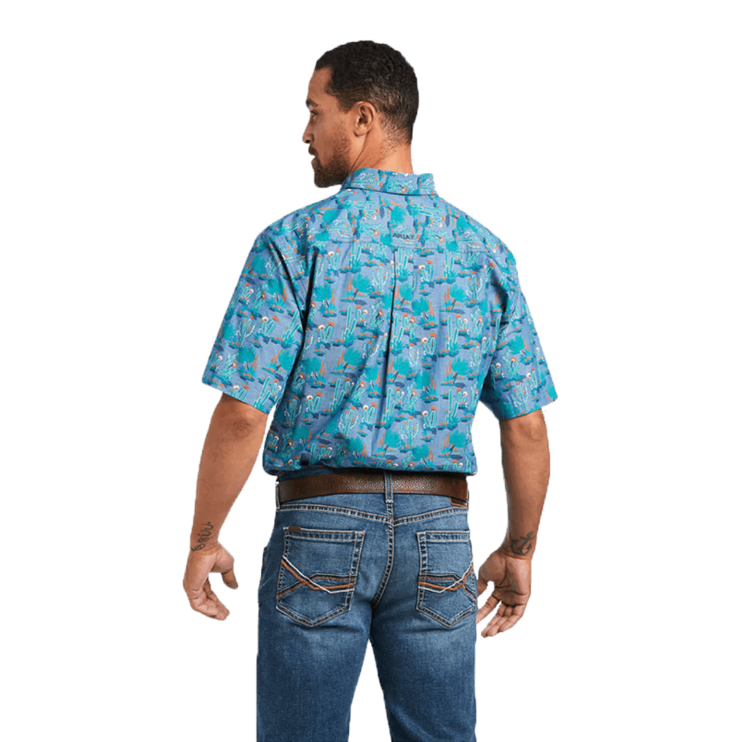 Ariat Men's Daxton Classic Mint Short Sleeve Blue Shirt