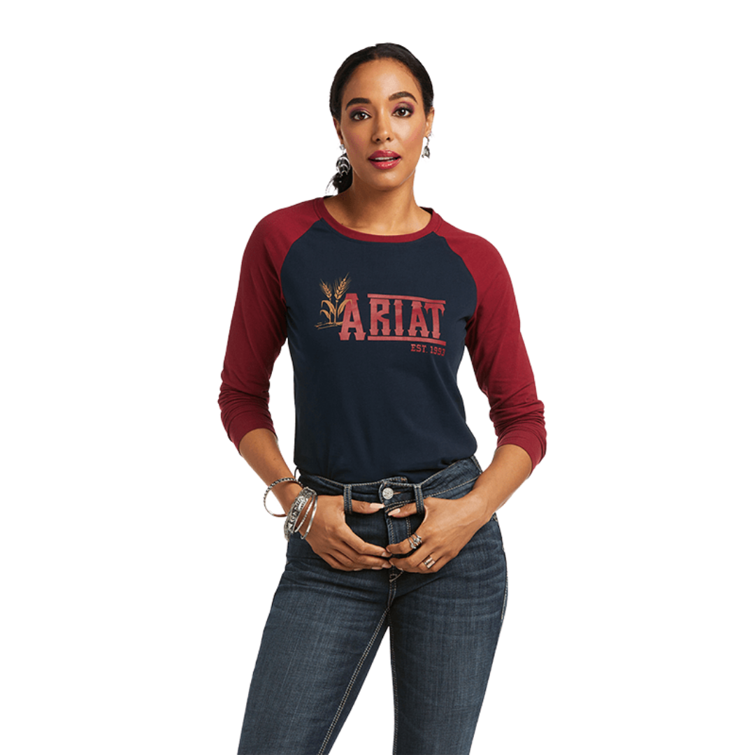 Ariat Women's Real Long Sleeve Dark Sapphire Blue Tee Shirt