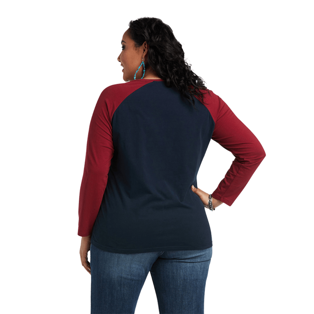 Ariat Women's Real Long Sleeve Dark Sapphire Blue Tee Shirt
