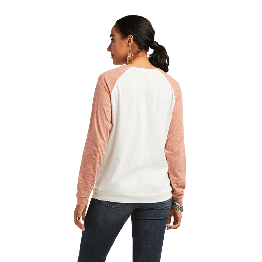 Ariat Women's Long Sleeve Framed Top Sea Salt White Tee Shirt