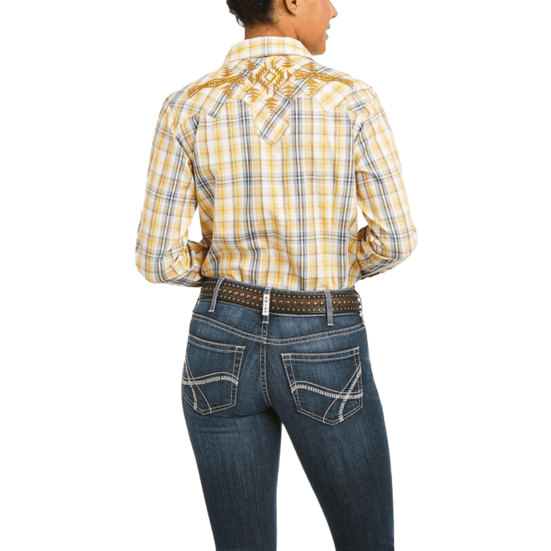 Ariat Women's Real Summer Days Snap Yellow Shirt