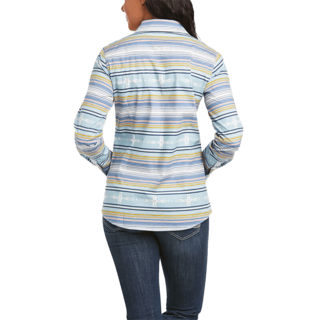 Ariat Women's Long Sleeve Kirby Azure Slate Multicolor Shirt