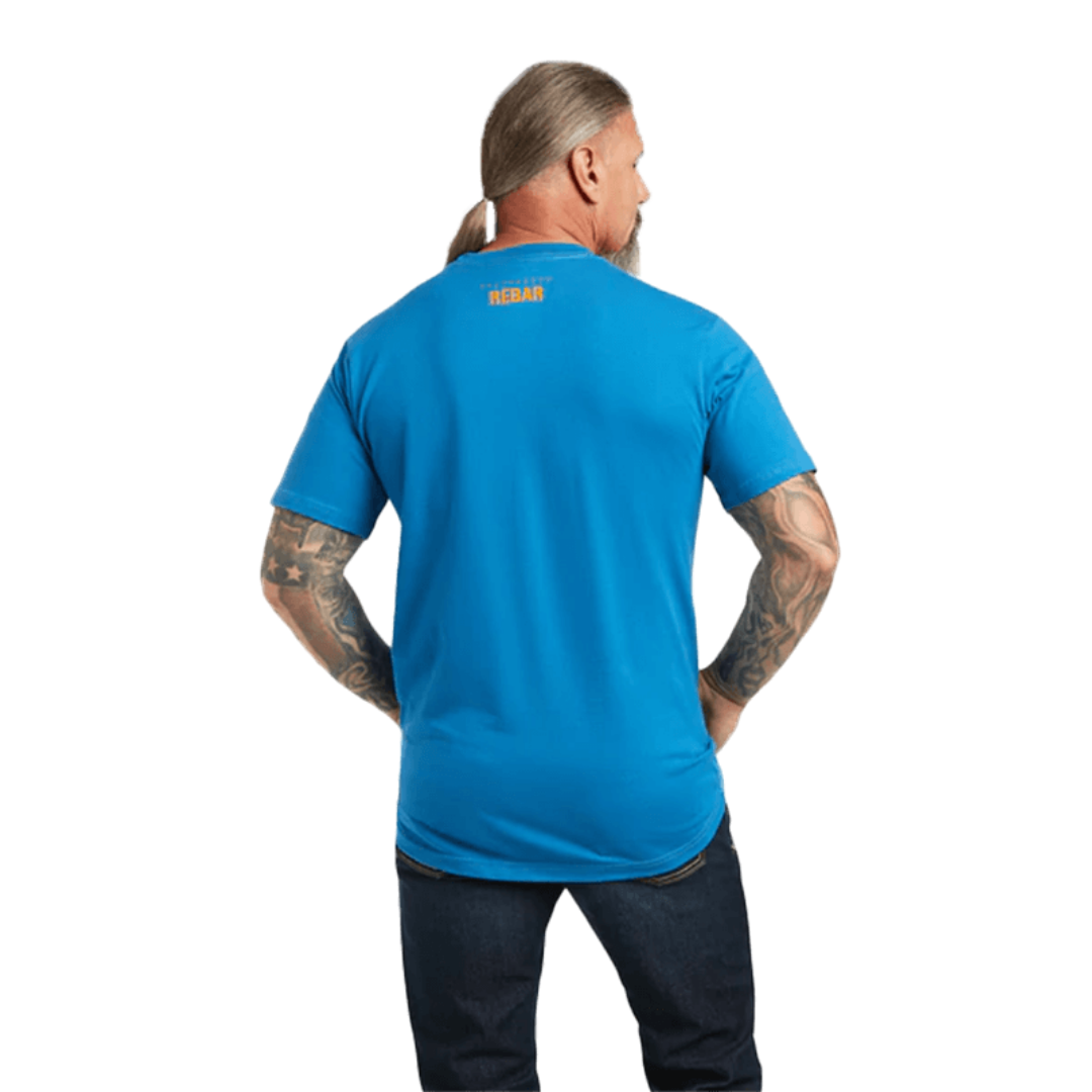 Ariat Men's Rebar Cotton Strong Block Deep Water Tee Shirt
