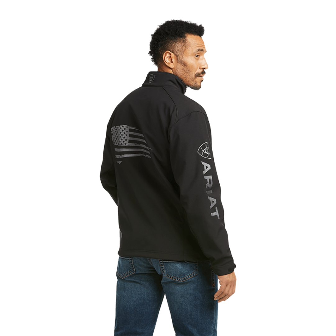 Ariat Men's Logo 2.0 Patriot Softshell Concealed Carry Black Jacket - Big & Tall