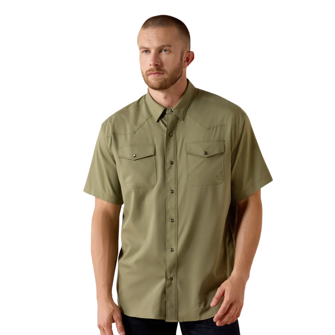 Ariat Men's Western Classic Fit Snap Green Shirt