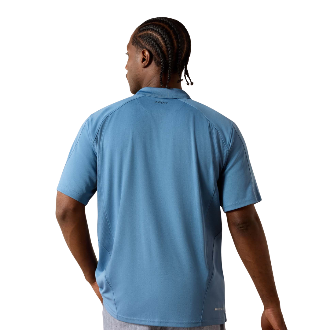 Ariat Men's Polo Captains Performance Blue Shirt