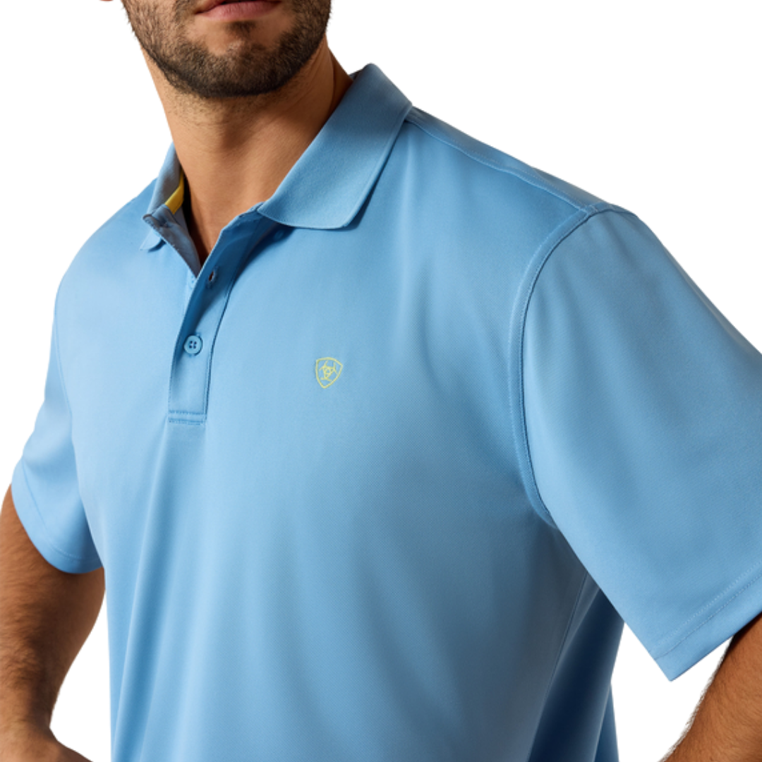 Ariat Men's Tek Polo Blissful Performance Blue Shirt