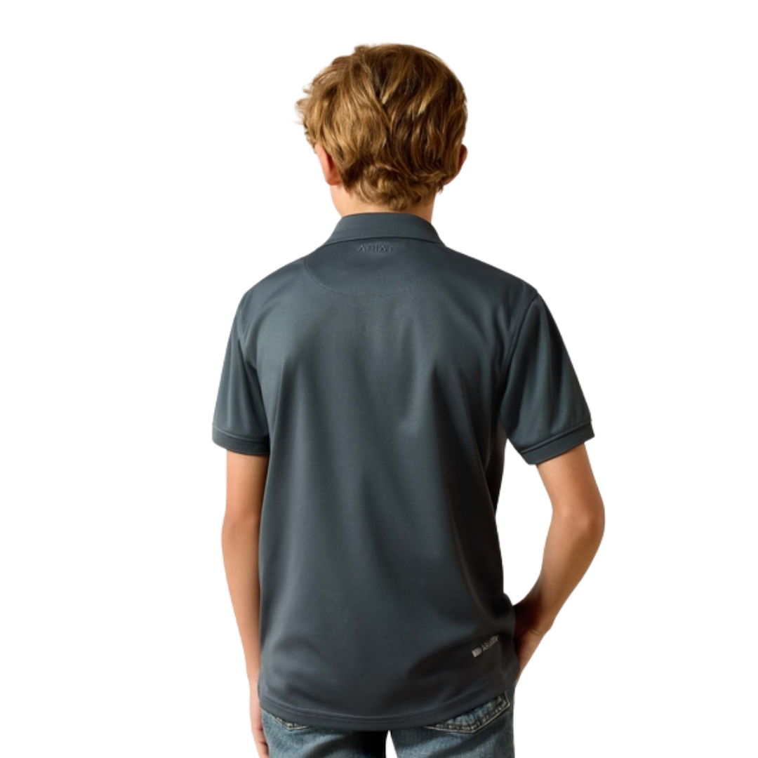 Ariat Youth Boy's Tek Polo Dark Slate Polo Grey Shirt