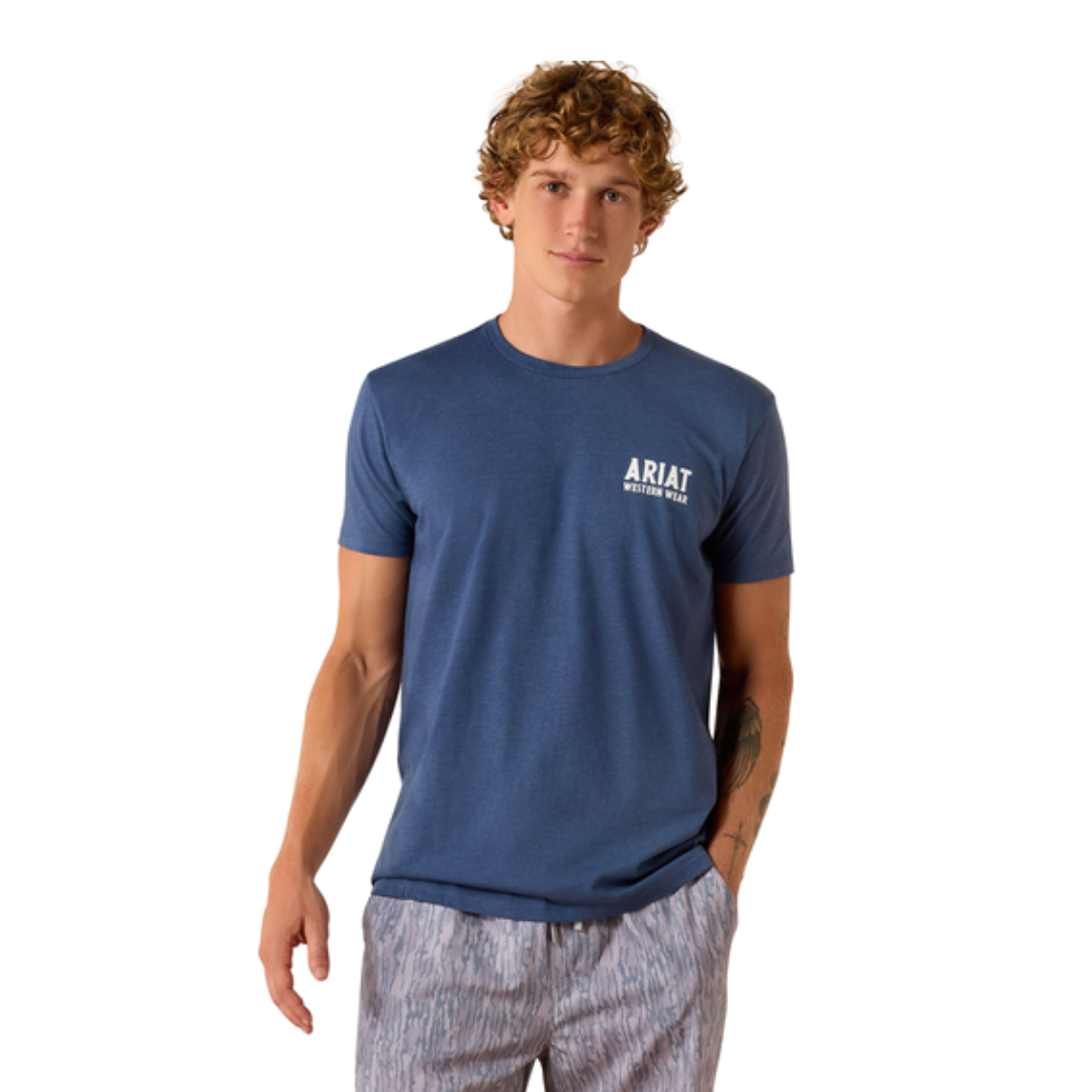 Ariat Men's Graphic Tee Outline Shop Navy Tee Shirt