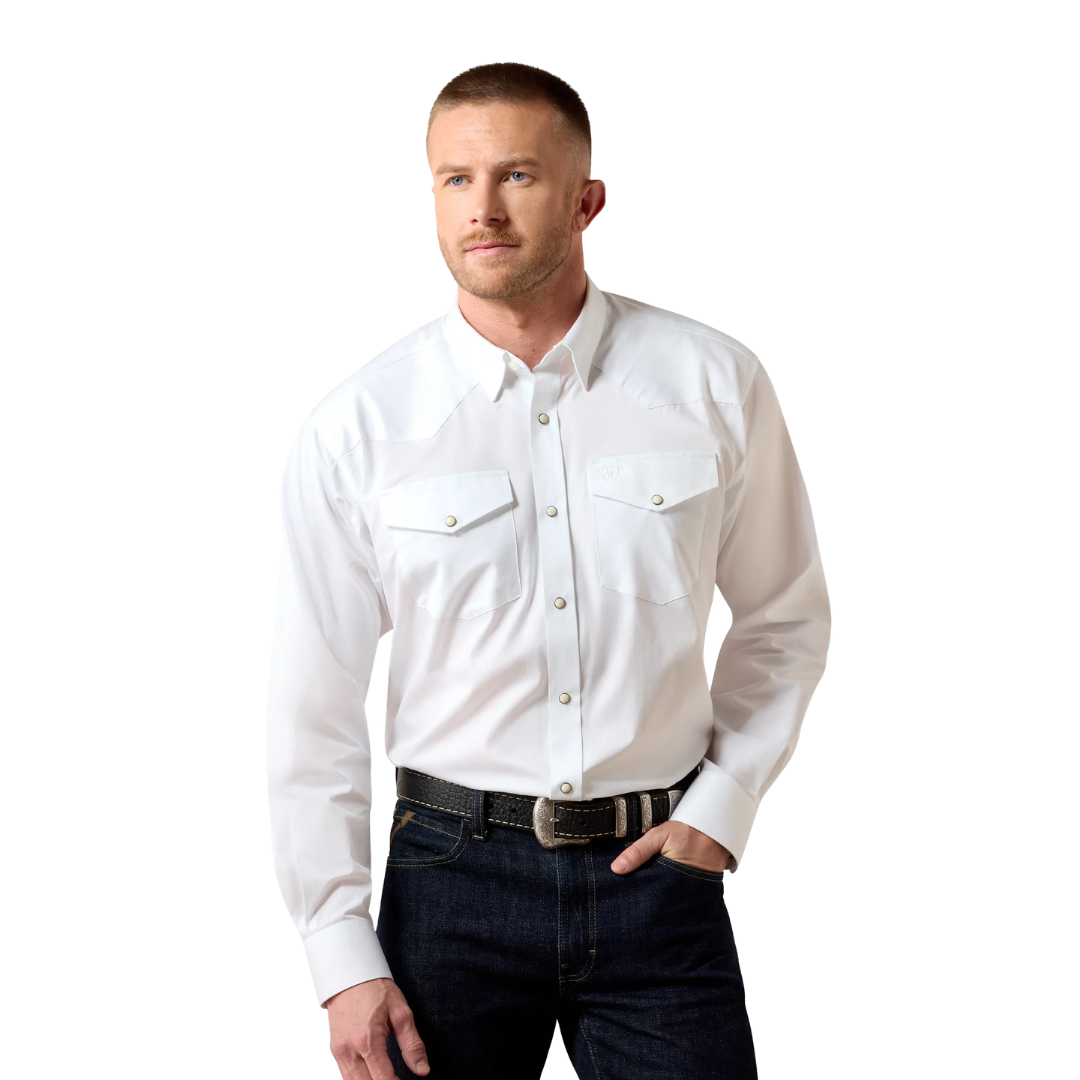 Ariat Men's Classic Fit Snap White Shirt