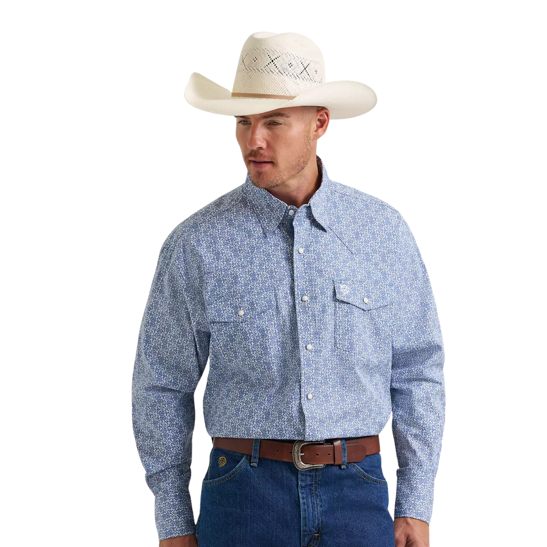 Wrangler George Strait Troubadour Long Sleeve Western Snap Shirt