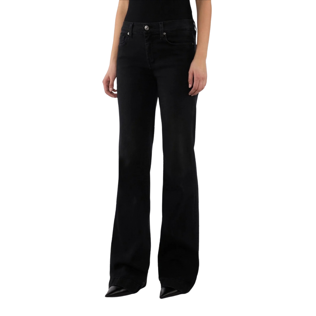 7 for all mankind Women's Wide Leg Black Jeans Trousers