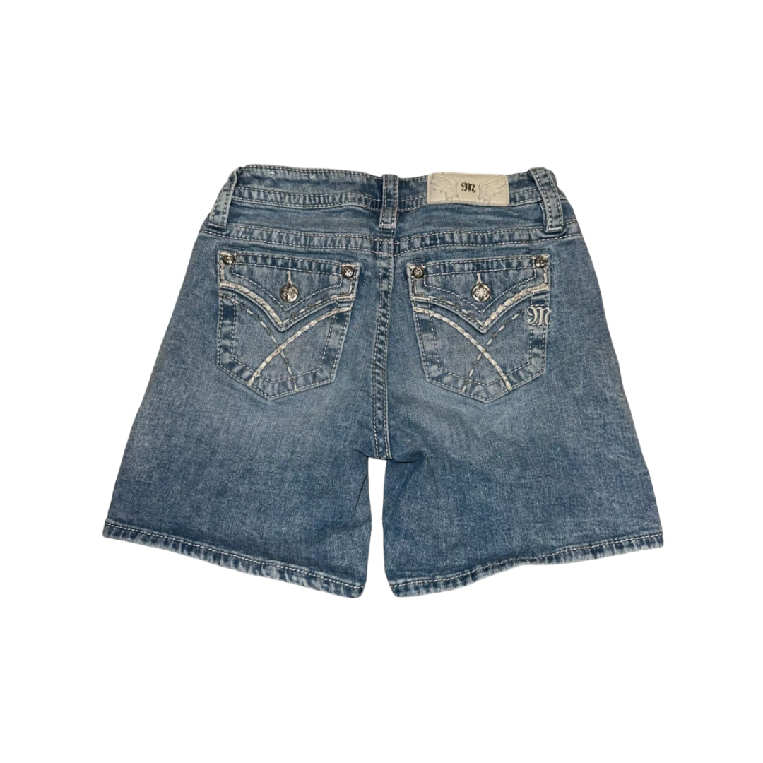 Miss Me Women's Patriotic 26 Stars Stripes Blue Shorts