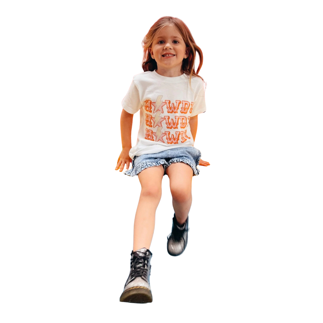 Gina Toddler Girl's Howdy White Tee Shirt