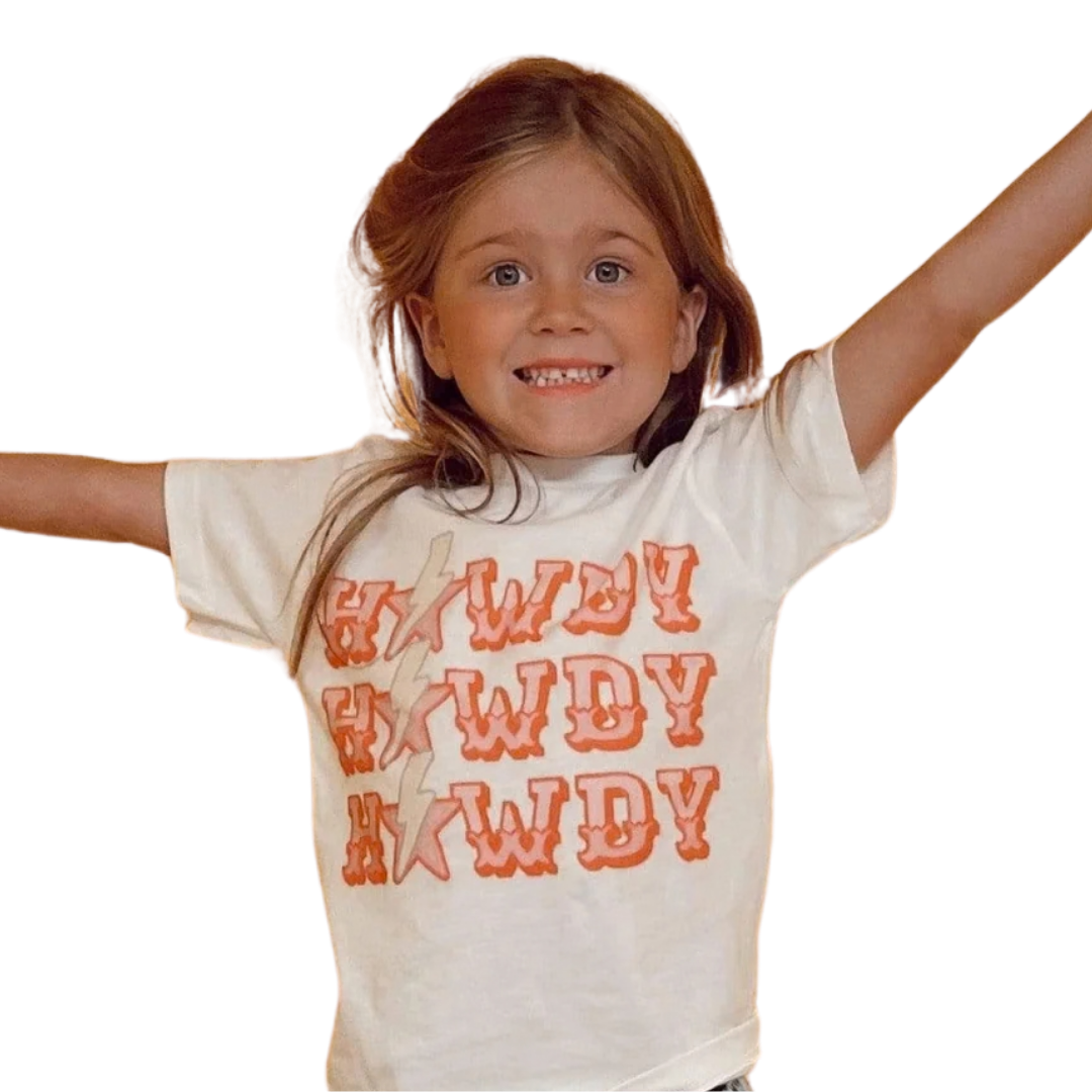 Gina Toddler Girl's Howdy White Tee Shirt