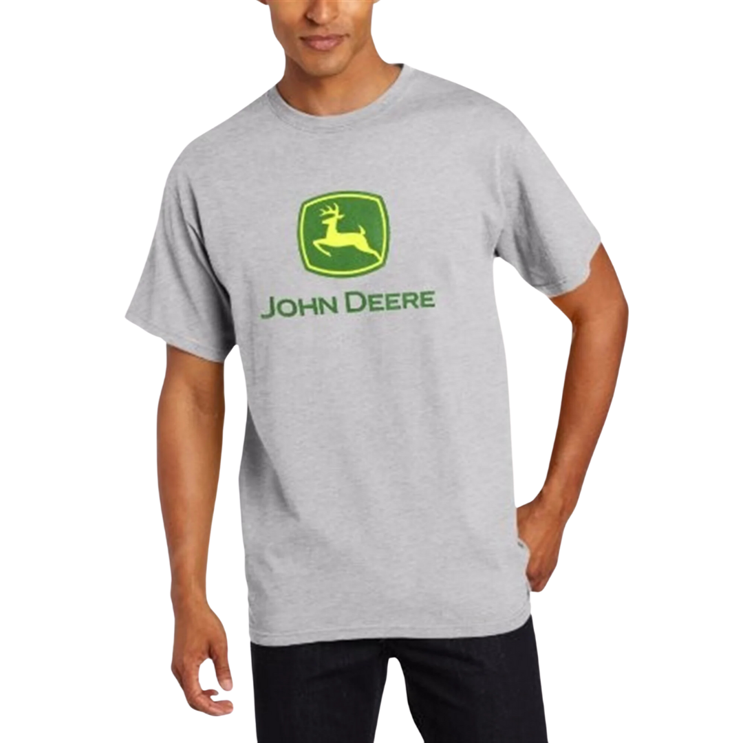 John Deere Men's Oxford Grey Tee Shirt