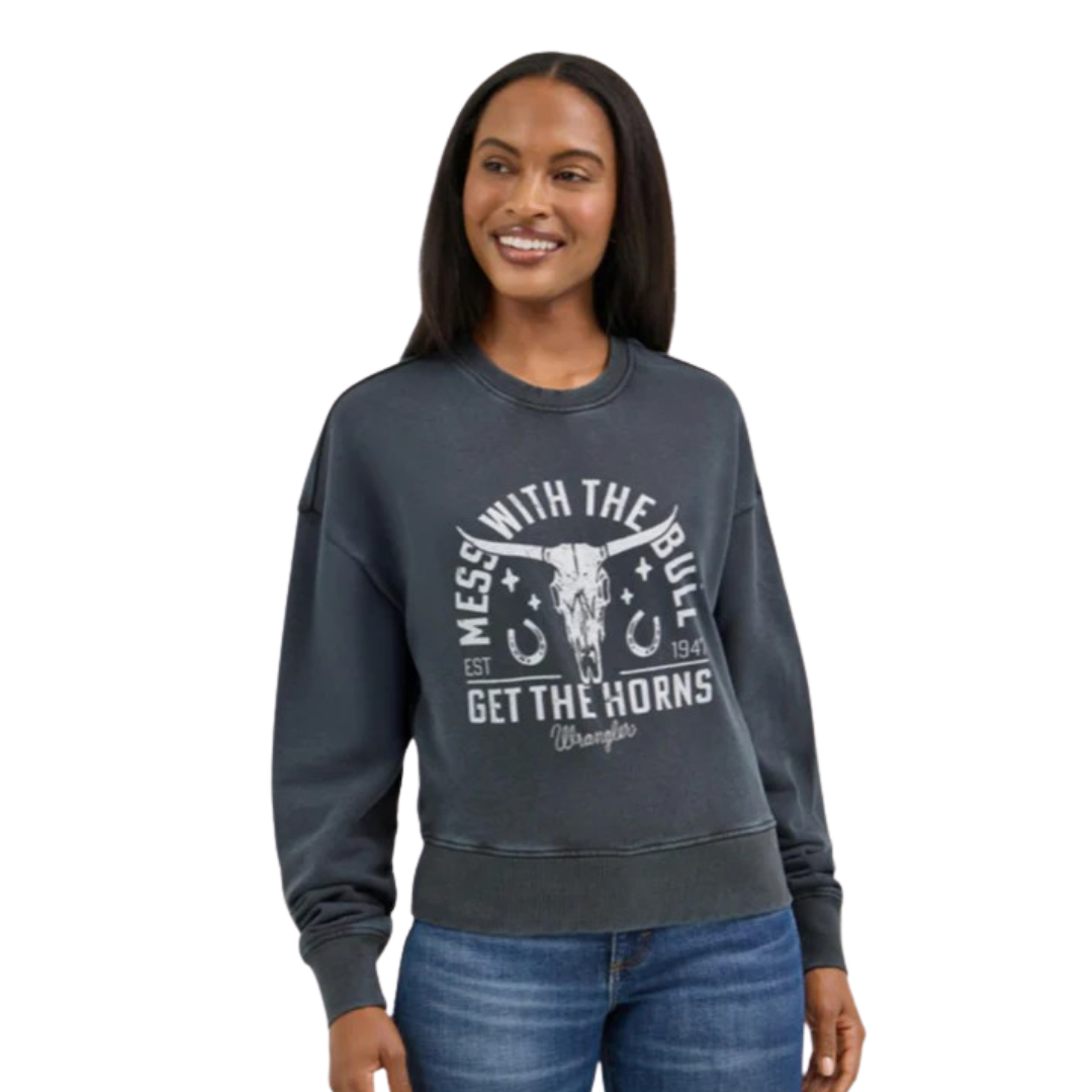 Wrangler Women's Cropped Fleece Jet Black Sweatshirt