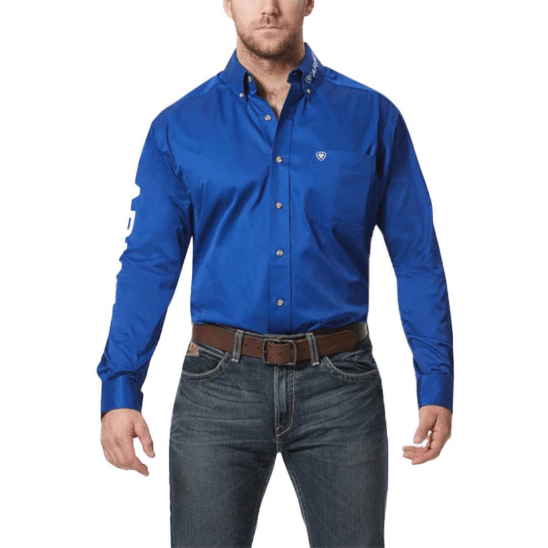 Ariat Men's Ultramarine Logo Twill Marine Blue Shirt - Big & Tall