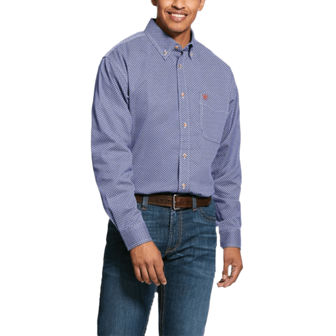 Ariat Men's Resistant Cobalt Liberty Work Blue Shirt