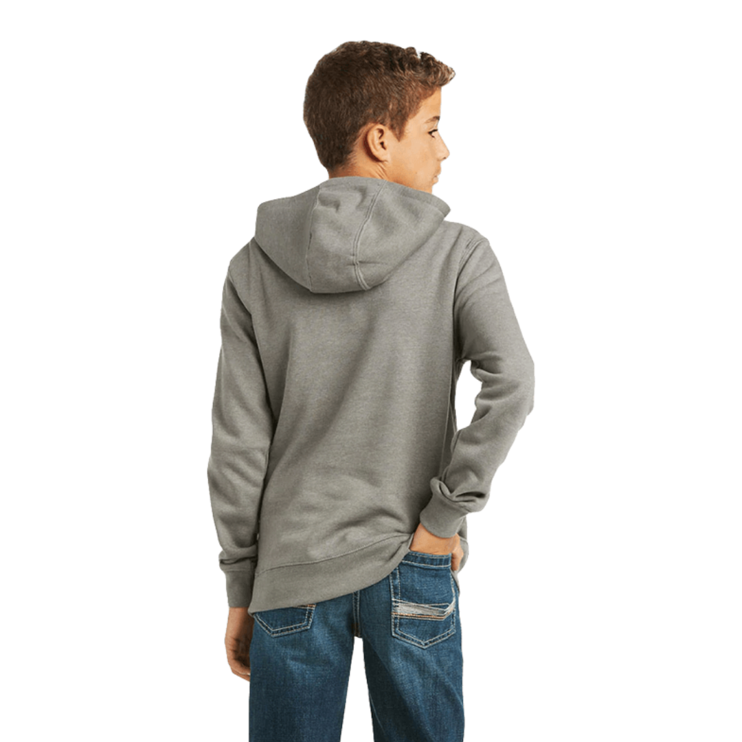 Ariat Youth Basic Charcoal Raised Logo Hoodie Sweatshirt