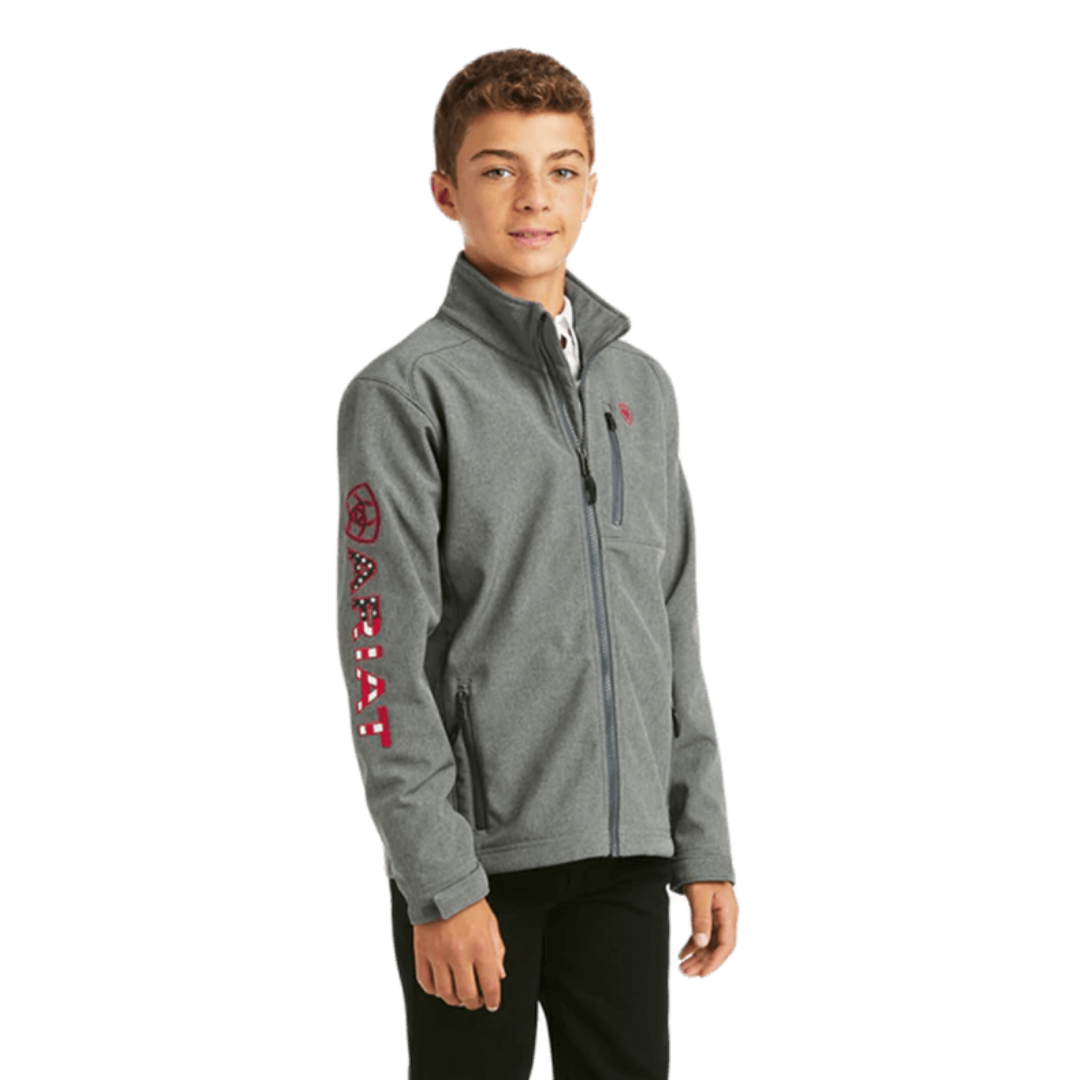 Ariat Boy's Logo 2.0 Charcoal Softshell Jacket