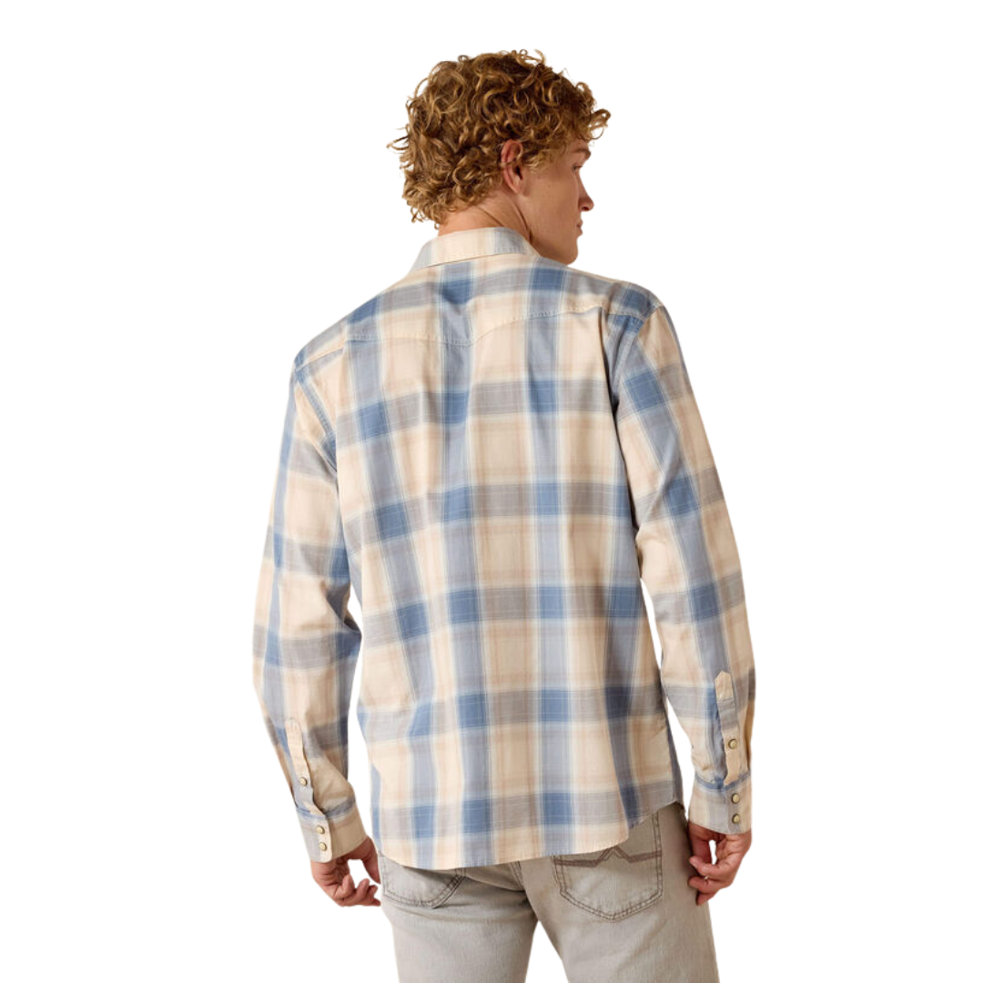 Ariat Men's Retro Horace Fitted Sandshell Plaid Multicolor Shirt
