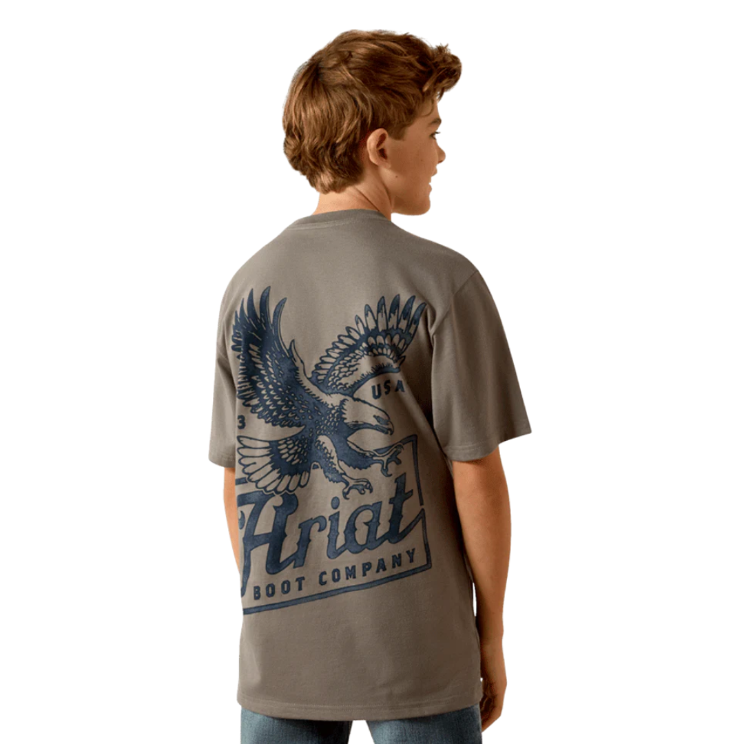 Ariat Youth Boy's Patriot Smoked Pearl Grey Tee Shirt
